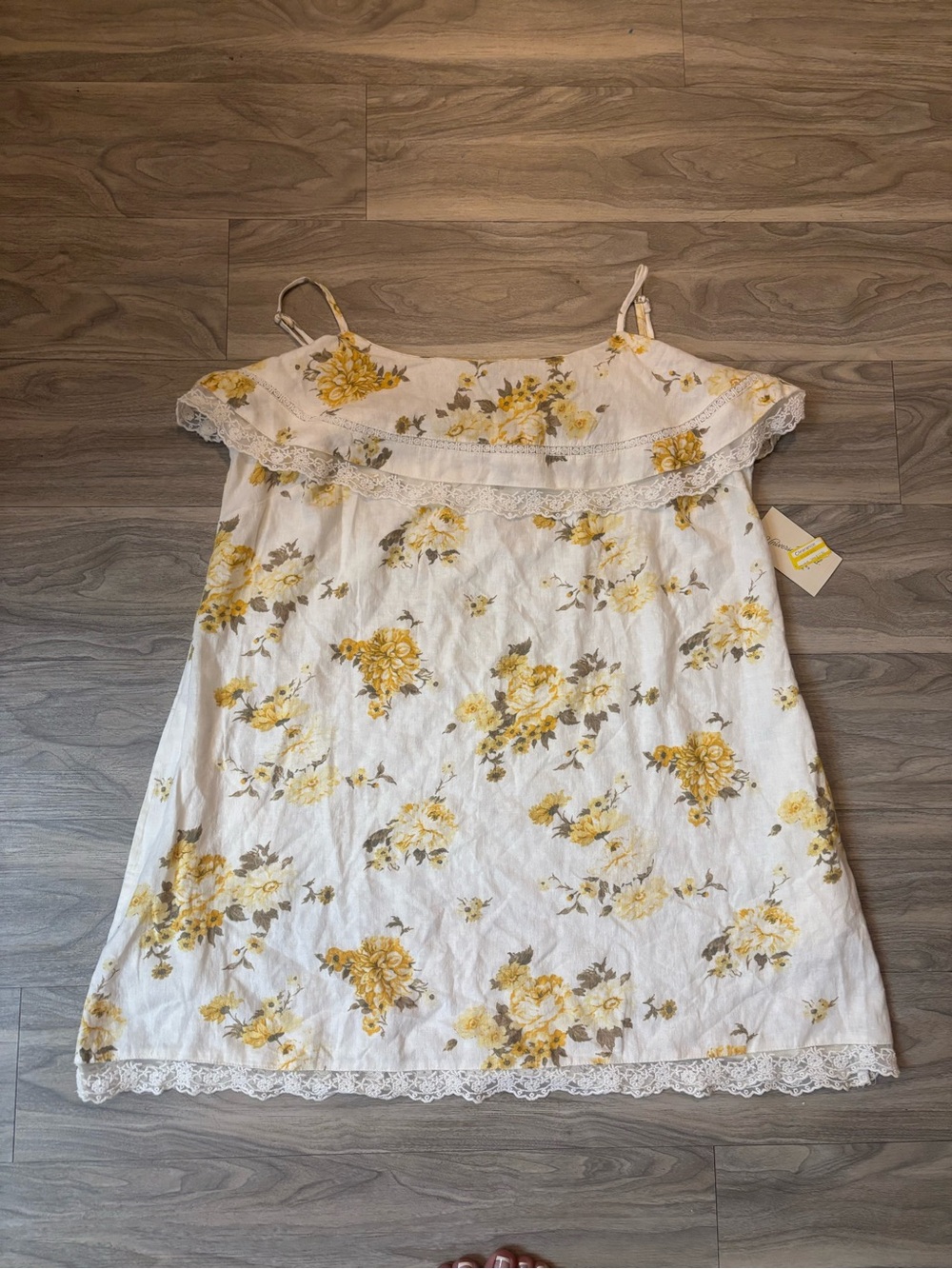 Universal Thread Yellow Floral Ruffle Midi Dress